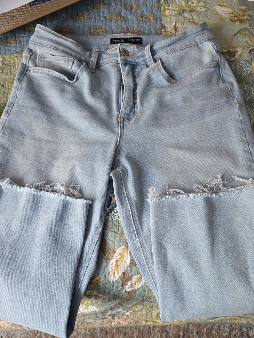 Royalty Light Blue Distressed Boyfriend Jeans Ladies Size 10